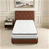 YIDATONG Materasso 90 x 200, Altezza 26 cm, Materasso Ibrido a Molle Insacchettate e Memory Foam, Medio-Ferma, Struttura a 9 Zone, Ortopedico, Certificato OEKO-TEX, Antiallergico, Traspirante, Doppia Faccia
