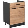 Vicco Mobiletto base cucina R-Line, Rovere dorato/Antracite 60 cm