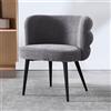 chairus Poltroncina da Salotto in Ciniglia Poltrona Imbottita, Grigio | Sedia Imbottita con Gambe in Metallo Poltroncine Moderne Design con Schienale Semi-Avvolgente per Camera da Letto/Soggiorno