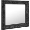 Generico Specchio da Parete Stile Barocco 60x60 cm Nero,Nero,6kg,320335