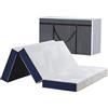 Hiimgo Materasso pieghevole 120 x 190 x 15 cm in schiuma memory foam in gel