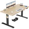 TRIUMPHKEY Scrivania Elettrica 140x70 cm Beige+Nero con Pannello Smart