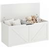 HOMCOM Cassapanca Contenitore 127L 100x40x45cm Bianco Effetto Legno