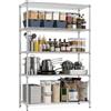 M MZG 5 Livelli Scaffale in Metallo, 794,5 kg di Capacità di Carico, Ripiani Regolabili in Altezza, Scaffale Robusto per Garage, Magazzino, Cantina e Ripostiglio, Cromato Plus, 40 × 115 × 178,7 cm