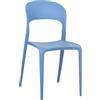 Totò Piccinni Sedia Omega in Polipropilene Moderne Design Impilabile,(L) 43x(P) 50x(A) 84 cm (1, New Azzurro)