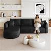 Muskel Moderno divano angolare modulare a forma di L, chaise longue lato sinistro + 2 posti, nero, comodo divano componibile per soggiorno, camera da letto e appartamento, divano morbido senza