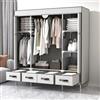 Anmas Power Armadio in tessuto con cassetti - 150 x 45 x 170 cm - grigio bianco chiaro armadio montato in camera da letto,