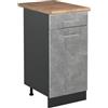 Vicco Mobiletto base cucina R-Line, Calcestruzzo/Antracite 40 cm