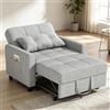 Bealife Poltrona relax,Poltrona letto con schienale regolabile, Poltrona Letto Singolo, Poltrona reclinabile per soggiorno, camera da letto, balcone e ufficio(grigio chiaro)