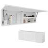 PLATAN ROOM - Armadietto da bagno, larghezza 80/120/160/200/240 cm, mobiletto da bagno pensile con anta ribaltabile (bianco opaco o lucido 120 x 40 x 25 cm)
