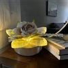 Doni Bomboniere Matrimonio 1 pz Lampada LED con Fiore in Cristallo con Provetta Profumatore per Ambiente con Fiore Finto Tortora con Trecciolina Anniversario Comunione Idee Originali Economiche