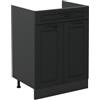 Vicco Mobiletto base cucina R-Line, Antracite country/Antracite 60 cm | Frontale in MDF · Senza piano di lavoro · Piedini regolabili in altezza · 1 Ripiano · Liberamente combinabile