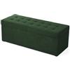 MG Design Pouf contenitore imbottito 45 x 120 cm Verde - capacità ca.140L, fino a 300 kg, superficie strutturata e morbida, già montato e facile da pulire