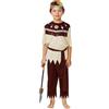 Generico Costume Carnevale Bambino Elegante Abito da Capo Indiano Grigio Bianco con Gilet A Frange per Halloween E Spettacoli Teatrali Abito Carnevalesco per Performance E Cosplay