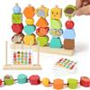 AOOTE Giocattoli Impilabili und Infilare, Giocattoli Montessori da Infilare per Bambini, Forme Colori Geometriche Ordinamento Giocattolo, Giochi Legno Bambini, Educativi Bambino 3+ Anni, Animali