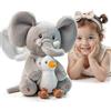 TUMAMA KIDS Giocattoli Elefante Che Balla e Ripete, Peluche Interattivo Animali Parlante Paperella, Elettronico Giocattolo Coccoloso, Copia Parlano, 6 Musica, Testa Ondulante per bambini 3 4 5 8 Anni