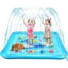 KAHEIGN 170CM Quadrato Tappetino Gioco D'acqua per Bambini, Balena Granchio Stella Marina Pesce Estate Giardino Esterno Tappetino da Giochi da Spruzzi D'acqua per Bambini Animali Famiglia Attività