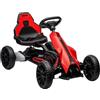 HOMCOM Go Kart Elettrico per Bambini 3-8 Anni 12V, 100x58x58.5 cm, Rosso