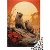 QHVMXCZB Marmotta Selvatica Scena Naturale Tramonto Puzzle 1000 Pezzi Puzzle per Adulti Carta Famiglia Relax Casa Decorazione Regalo 38x26cm/1000pcs
