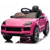 Beneo Motors Macchina elettrica per bambini Porsche Cayenne 12V con trazione posteriore - Con licenza ufficiale (posto singolo), rose, batteria al litio, sedile largo, assi con sospensioni, telecomando 2,4 GHz