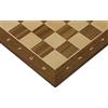 Sunrise Chess & Games Scacchiera n° 5 noce/acero, 48 cm | 48 x 48 cm, caselle 50 mm, con coordinate, intarsi noce/acero