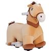 AIYAPLAY Cavallo a Dondolo Elettrico 6V con Ruote 69x34x53cm Marrone