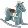 HOMCOM Cavallo a Dondolo per Bambini 18-36 Mesi con Suoni 65x26x55cm Blu