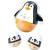 Hape Famiglia di pinguini oscillanti, giocattolo per bambini dai 6 mesi in su, giocattolo in legno Montessori con sonaglio, giocattolo oscillante e sensoriale, giocattolo motorico per neonati e