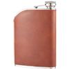 ComfyHarbor Fiaschetta in acciaio inox da 240 ml con tappo ermeticamente sigillato per un trasporto sicuro di liquidi in sacchetti o tasche (marrone)