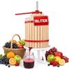 Froadp Torchio da Frutta in Legno, Spremiagrumi per Frutta Pressatura Mosto UVA Mele e Frutti, Premitutto Manuale A Vite con Strofinaccio, Pigiatrice per Fare Succhi e Vino, capacità 18 Litri