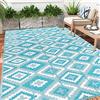 Enyhom Grande Tappeto Esterno Impermeabile 180 x 270 cm, Durevole Tessuto Tappeto da Esterno in Plastica Resistente ai raggi UV Tappeto da Giardino per Esterni, Camper, Campeggio, Terrazze, Giardino