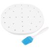 Flexzion Fogli di carta pergamena perforata per friggitrice ad aria 22,8 cm (100 fogli), Accessori airfryer elettrici, Cestello per cottura a vapore in bambù, Carta antiaderente per forno cucina