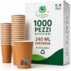MP ECO SOLUTION 1000 Bicchieri Carta 240 ml (8 oz) Bianchi e Havana - Bicchieri Monouso per Caffè, Acqua e Bevande Calde - Professionali per Bar, Hotel, Ufficio ed Eventi - Made in Italy (Havana)