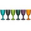 cecaro group - Set 6 Calici Vetro Colorato 350 ml - Bicchieri in Pasta di Vetro Linea Piuma, Calici Acqua, Vino, Cocktail, Aperitivi, Colori Assortiti