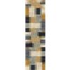 Pierre Tappeti Passatoia KILIM anti-macchia anti-scivolo lavabile in lavatrice cm.52x150 tappeto cucina bagno ingresso multiuso, disegno patchwork multicolore