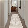 PureCozy Tappeto Corridoio 60x180cm Beige Cucina Tappeti | Antiscivolo, Lavabile, Vintage, Camera da Letto, Office, Lungo, Carpet, Passatoia, Corridoio, Morbido, Pelo Corto