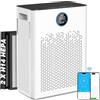 Wlep Purificatore d'aria per grandi stanze con controllo app, compatibile con Alexa, filtro H14 HEPA e prefiltro lavabile, CADR 350 m³/h, sistema di filtraggio a 6 livelli (KJ3-7S with APP)