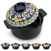 vancasso Casseruola in ceramica 3 L con coperchio, adatta ai fornelli a gas | Casseruola in ceramica da 23 cm, calore uniforme, ideale per forno, brasare e cucinare