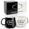TUZELIYA Tazza da caffè regalo per nonna e nonno | Set di tazze da caffè con scritta Beste Oma & Bestser Opa, regalo per compleanno, Natale, festa del papà e festa della mamma