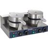 GastroHero Piastra per waffle rotonda doppia in acciaio inox FY-2 | Piastra per waffle professionale, 2 piastre da forno Ø 180 mm, temperatura regolabile da 0 °C a +250 °C