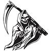 Keenso Car Body Grim Reaper Sticker, Grim Reaper Scythe Car Sticker Adesivo Universale per Auto Adesivo Decorativo per Auto (Nero)