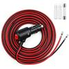 nplaseta Prolunga Accendisigari Auto, 12 V-24 V 161AWG, Spinotto Maschio Auto con 15A Fusibile terminale O-Ring per Caravan Camper-2m