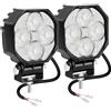 PICAA 2X Mini Faro da Lavoro LED, 2.8 Pollici 16W Bianca Luci Flood di Lavoro Faretti Fendinebbia Fari LED Auto 12V 24V per Fuoristrada, Camion, 4x4, Trattore, ATV, Moto