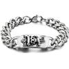 FREELANCE JW BRACCIALE BIKER CON TESCHIO E DAGA - ARGENTO/ACCIAIO
