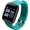 Perodlly Smart Watch Bracciale intelligente wireless 116Plus Orologio fitness per telefono Test impermeabile della pressione sanguigna per uomo Donna Verde.