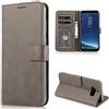 CTIUYA Custodia Cover per Samsung Galaxy S8 in Pelle,Grigio | Portafoglio a Libro con Porta Carte Interno Silicone Antiurto, Funzione Supporto Libretto Protettiva Flip Case Magnetica