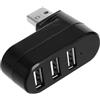 fxwtich Hub USB per Windows Splitter USB per Mac Portatile Usb2.0 Hub 90/180 Gradi Rotabile 3 Porte Wireless USB Expander Nero