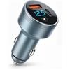 HAUXGOGO Caricatore per auto con display digitale, 163 W, 3 in 1, USB per accendisigari, USB-C 45 W + USB 18 W + DC 100 W, compatibile con smartphone, mini dispositivi, Power Station 12 V-24 V