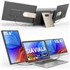 siaviala Monitor portatile 15,6", Triplo Schermo PC Portatile 1080P FHD, Schermo Portatile ruotabile di 235° per schermi da 13 a 17,3", Plug & Play per Windows/Mac/Android/Switch/PS5