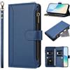 TAIHOZE Compatibile con Samsung Galaxy Note 10 Lite N770F,Compatibile con Samsung Galaxy A81 / M60s kickstand Portafoglio con cerniera, scomparti multipli per carte, cordino corto, custodia protettiva Blue